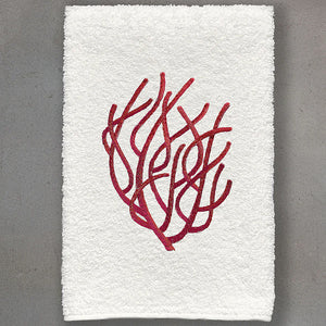 Ocean Coral Embroidered Luxury Towels & Mats