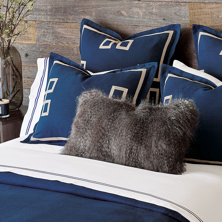 Indigo Isle Fret Appliqué Bedding Collection