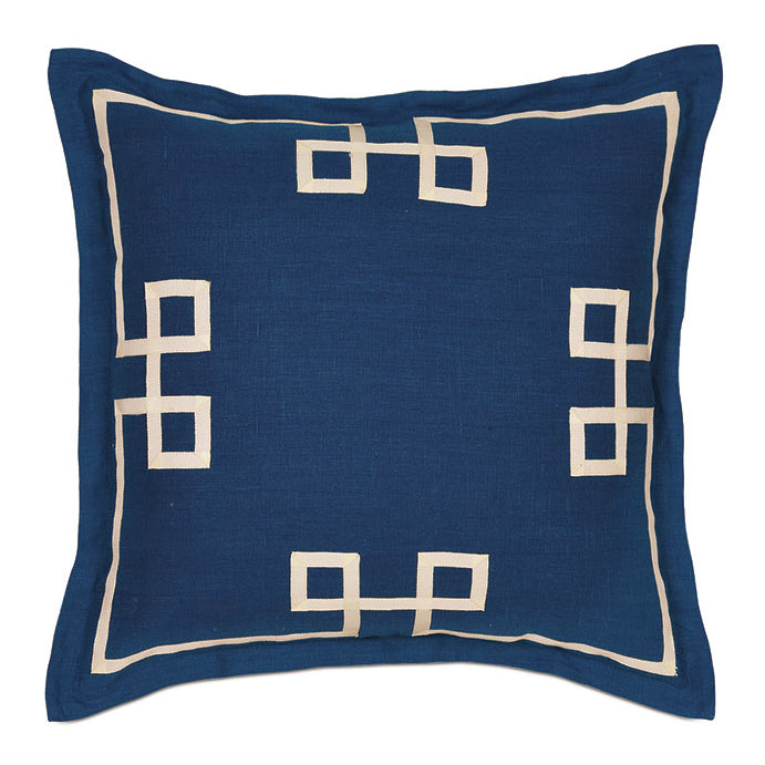 Indigo Isle Fret Appliqué Bedding Collection