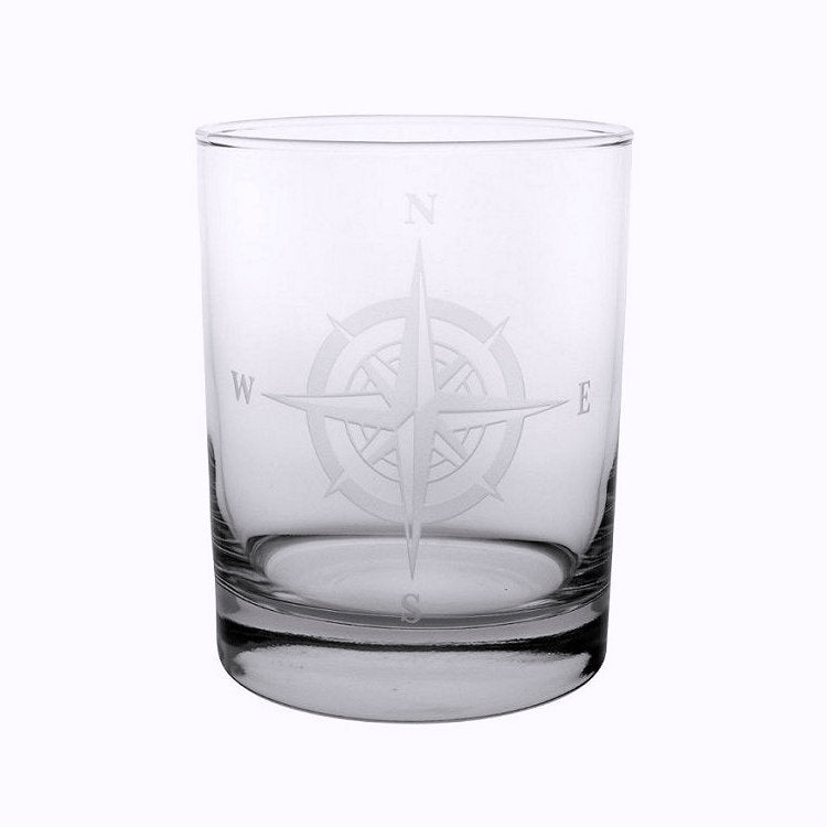 Compass Rose Etched Barware Collection