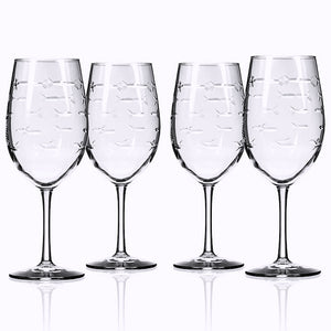 Etched Fish Coastal Barware/Stemware Collection