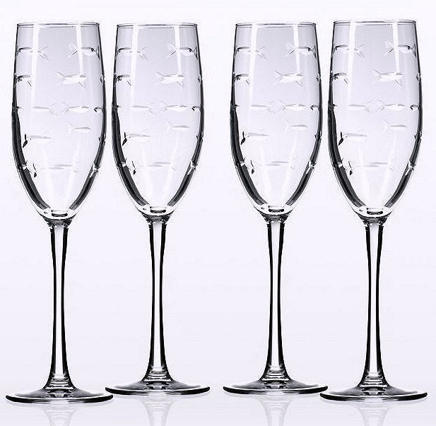 Etched Fish Coastal Barware/Stemware Collection