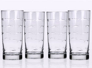 Etched Fish Coastal Barware/Stemware Collection