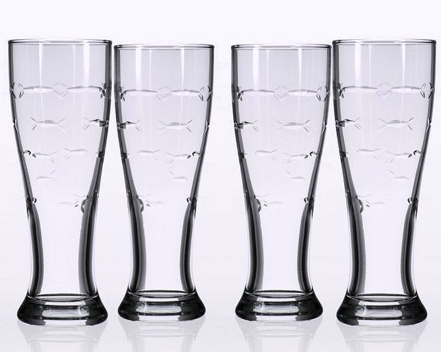 Etched Fish Coastal Barware/Stemware Collection