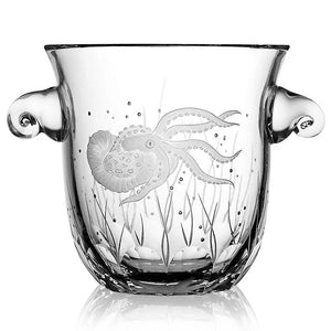 Sea Creatures Hand Engraved Varga Crystal Barware