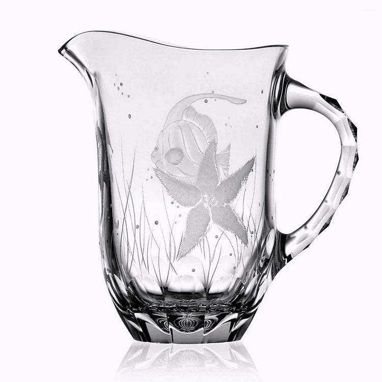 Sea Creatures Hand Engraved Varga Crystal Barware