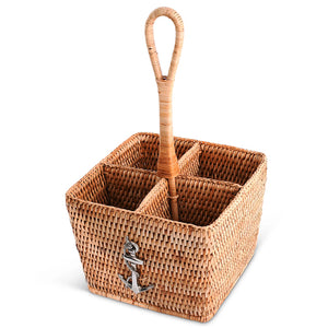 Windjammer Wicker Collection Flatware Caddy - Nautical Luxuries