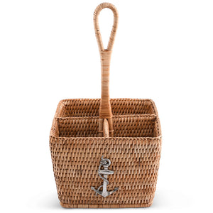 Windjammer Wicker Collection Flatware Caddy - Nautical Luxuries