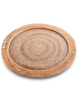 Windjammer Wicker Collection Round Bar/Serving Tray - Nautical Luxuries