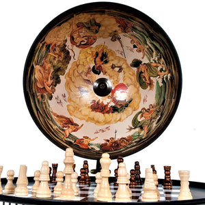 Old World Globe Tabletop Chess Set