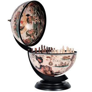 Old World Globe Tabletop Chess Set