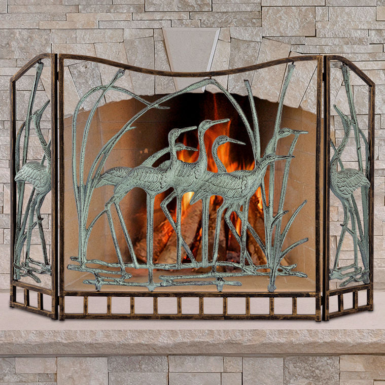 Marsh Waders Beach House Fireplace Screen - Nautical Luxuries