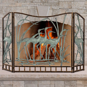 Marsh Waders Beach House Fireplace Screen