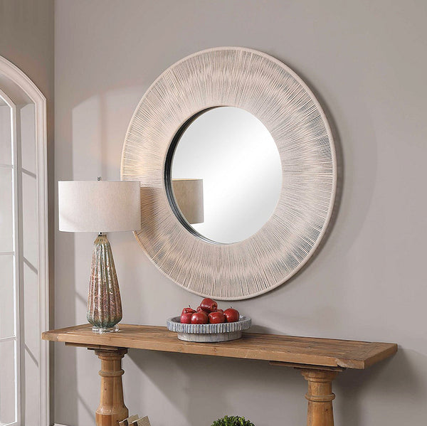 Hemispheres Large Mirror with popular Inner Weave