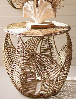 Florida Keys Sea Grass Palm Side Table Set