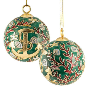 Cloisonne Nautical Ball Ornament Set