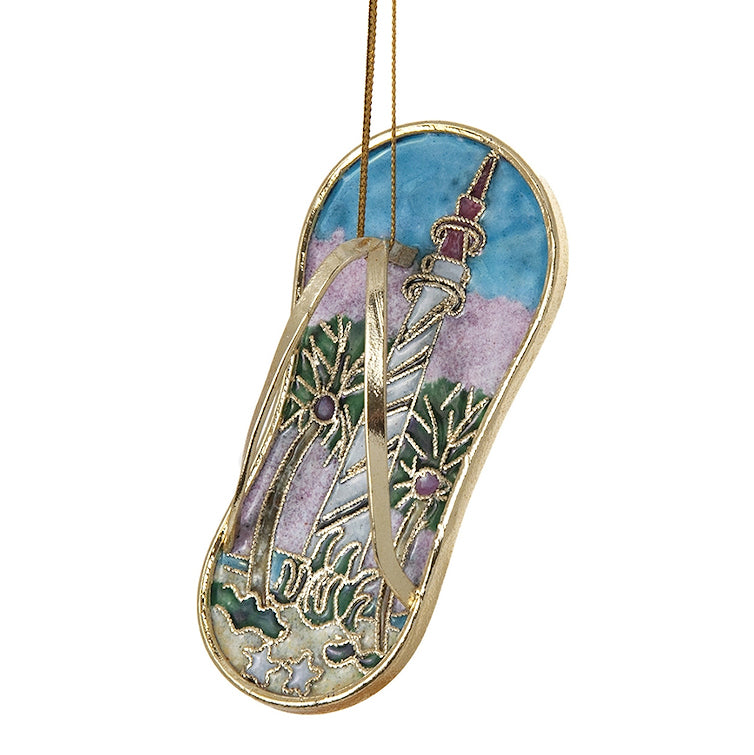 Cloisonne Enamel Flip Flop Ornament Set