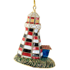 Cloisonné Nautical Lighthouse Ornament Set