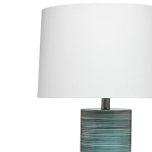 Striated Sea Depths Glass Table Lamp