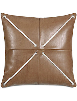 Leather look throw discount pillows