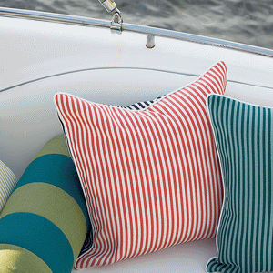 Retro Ticking Stripe Two-Tone Outdoor Pillows