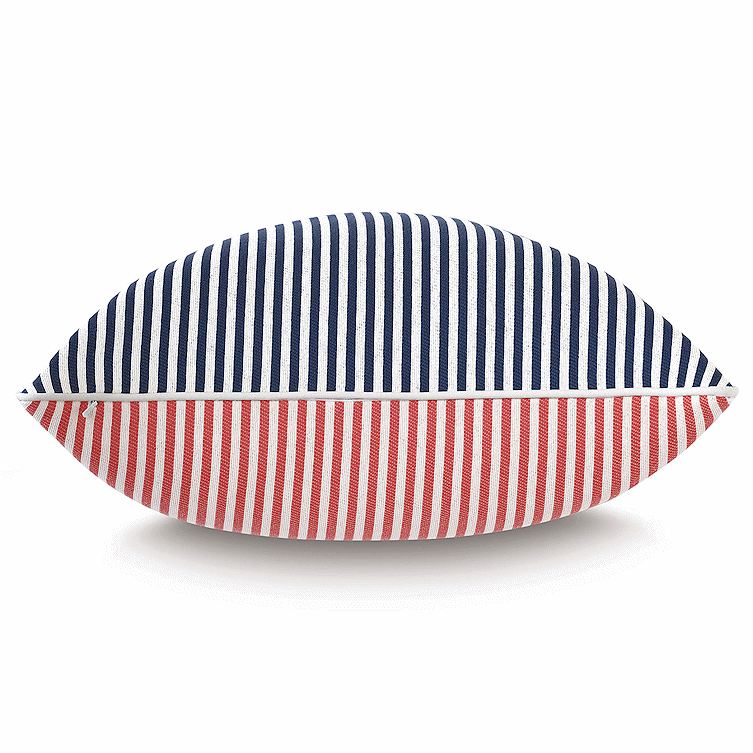 Retro Ticking Stripe Two-Tone Outdoor Pillows