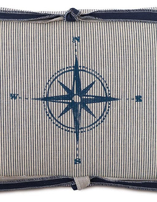 Compass Rose Block Print Lumbar Pillow