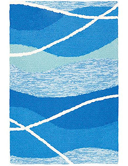 Tranquil Waters Hand-Hooked Indoor Coastal Mat