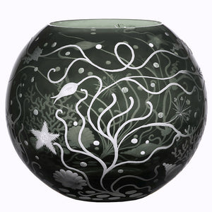 Bohemian Crystal Engraved Atlantis Vase