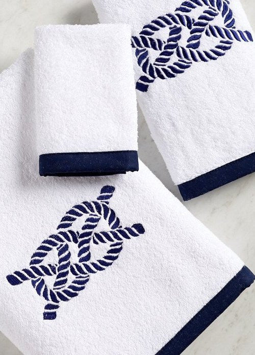 Towels & Mats - Nautical Luxuries  Embroidered towels, Nautical bath, Towel