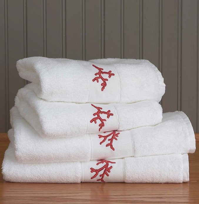 Selkirk Cotton Towel - 19 x 36 Red/White