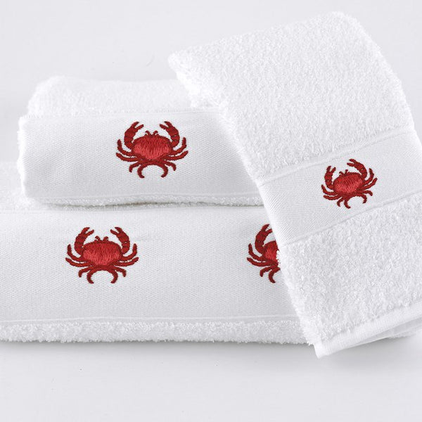 Red Coral Embroidered Quick-Dry Towel Set