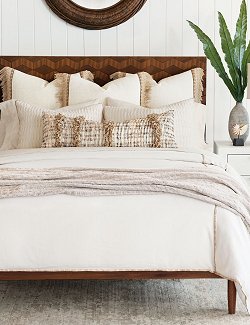 Back Pillow Cover: Coastal White Brushed Weave