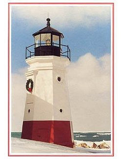 Vermilion Lighthouse Holiday Cards - Nautical Luxuries