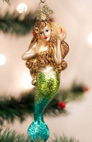 King Neptune & Mermaid Blown Glass Ornaments - Nautical Luxuries