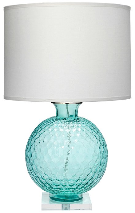 Teal glass sale table lamp