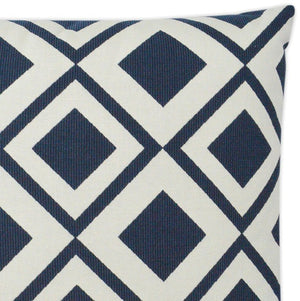 Navy Diamond Block Outdoor Pillow - Nautical Luxuries