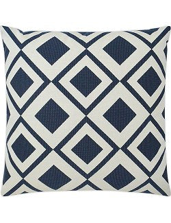 Navy Diamond Block Outdoor Pillow - Nautical Luxuries