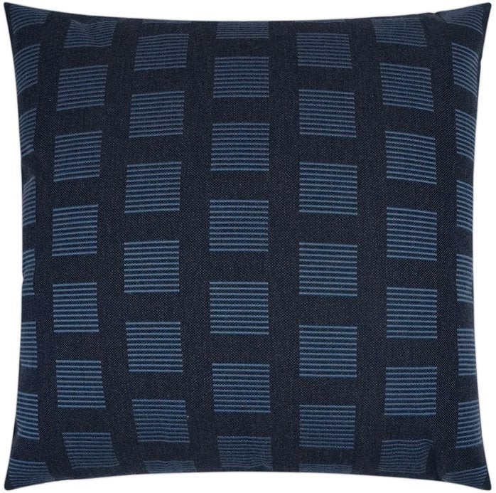 Contempo Neutrals Outdoor Pillows/Indigo Squared - Nautical Luxuries