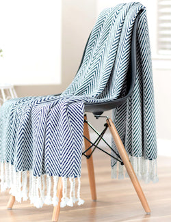 Navy best sale chevron throw